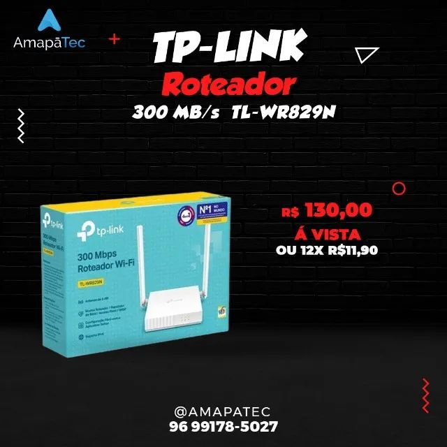 Roteador TP-Link TL-WR829N 300Mbps 2 Antenas
