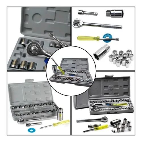 Conjunto Jogo Chave Catraca Reversível Com Soquetes 40 Peças - Foto 5