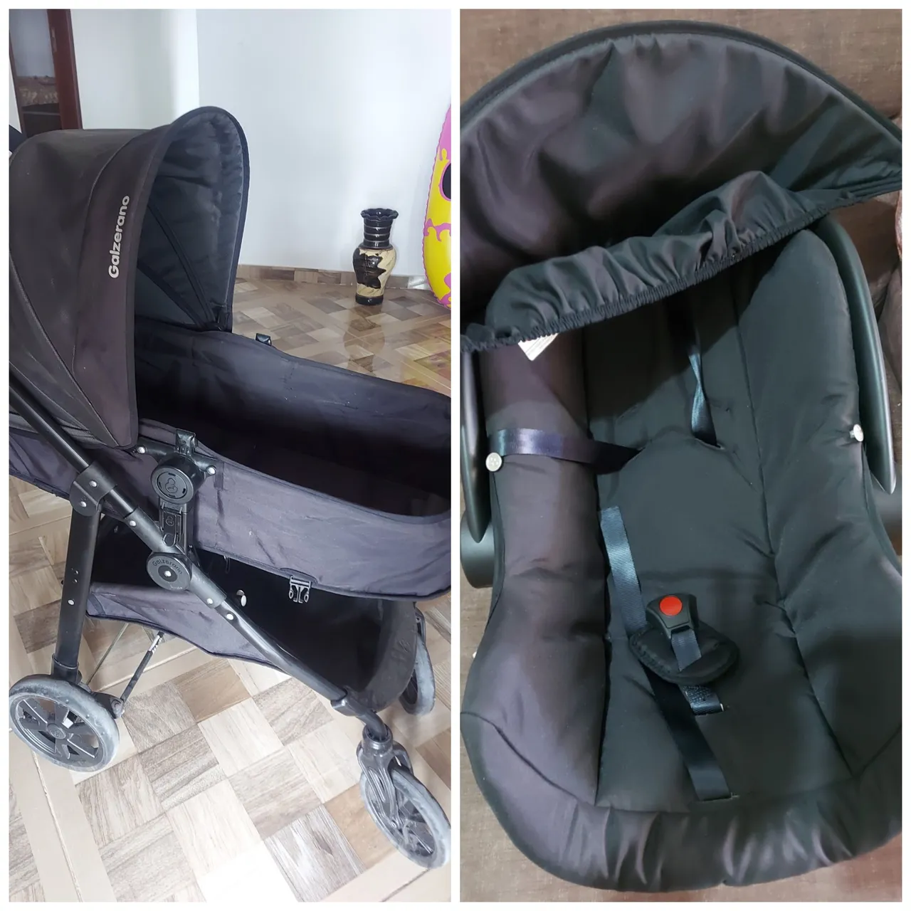 Carrinho Moisés 2 em 1+ Bebê Conforto Galzerano