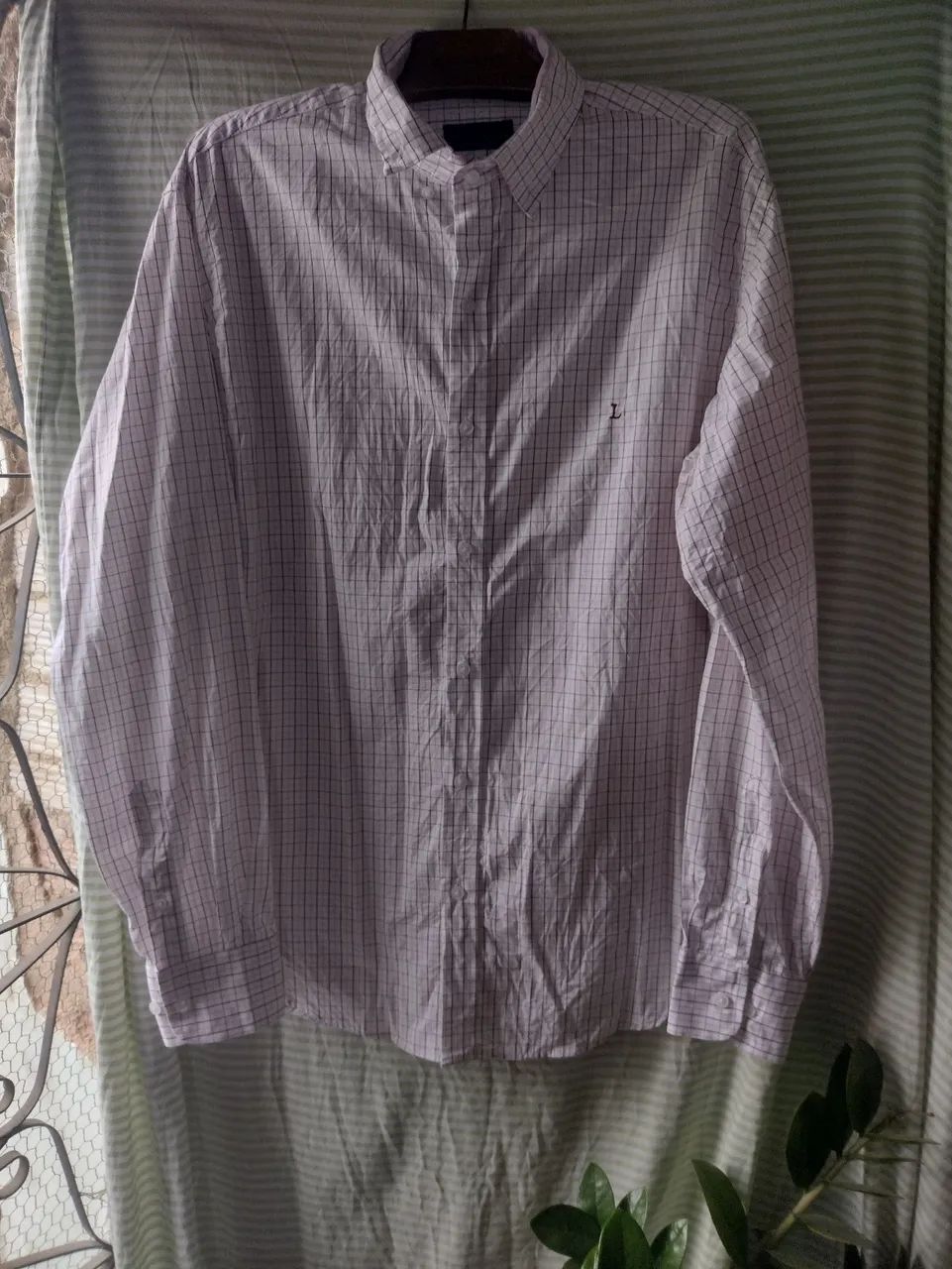 Camisa social xadrez manga longa
