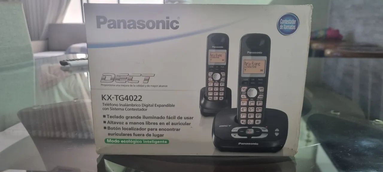 Telefone Sem Fio Panasonic KX-TG4022 - COM EXTENSAO E ALARME VISOR LUMIINOSO