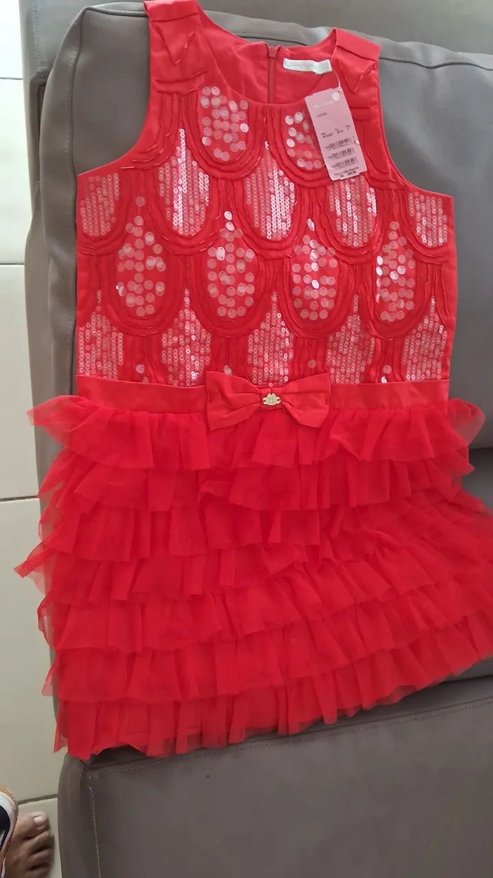 Vestido de Festa Infantil Vermelho