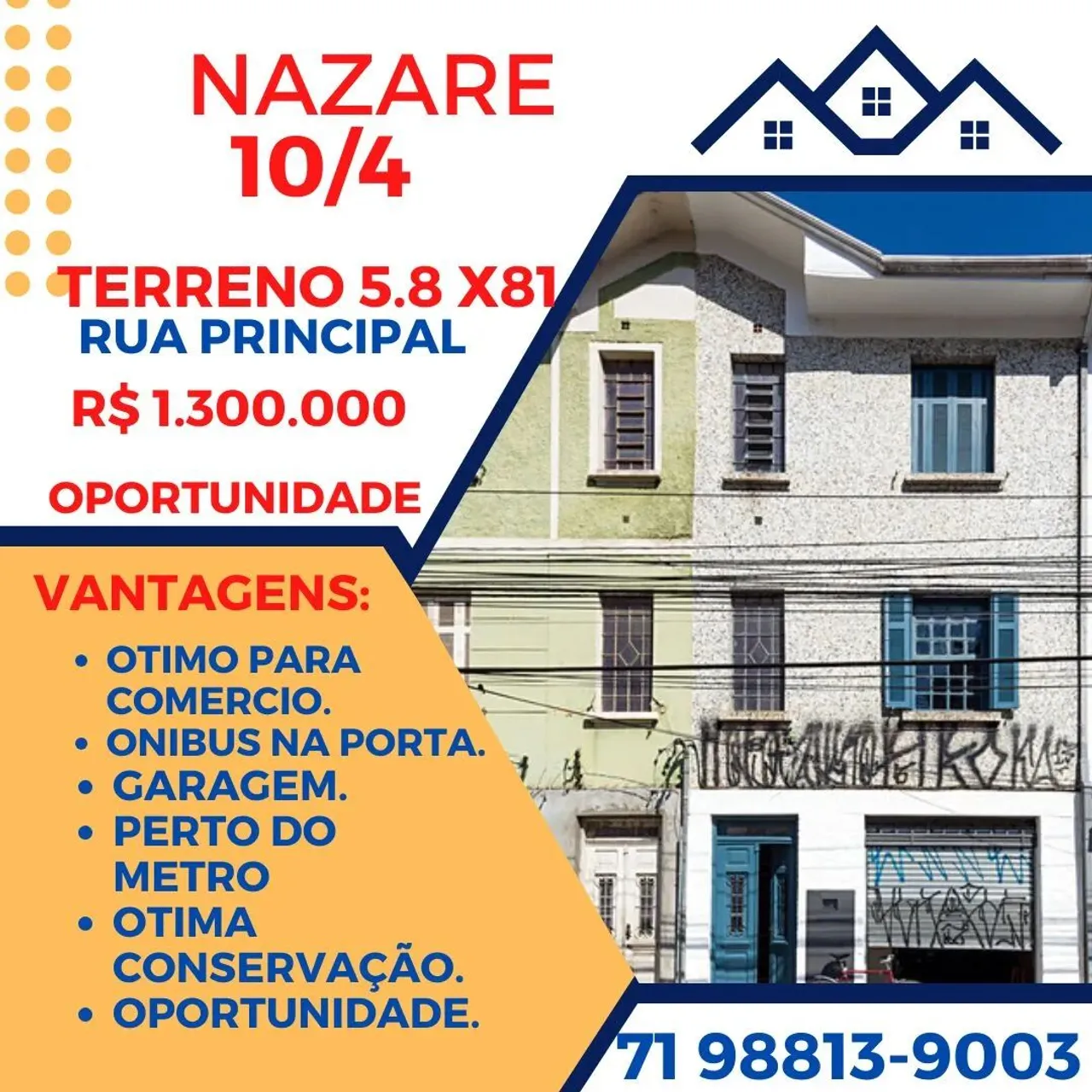 Casa 10/4 oyima para comercio rua principal de nazare, Joana Angelica estudo Troca
