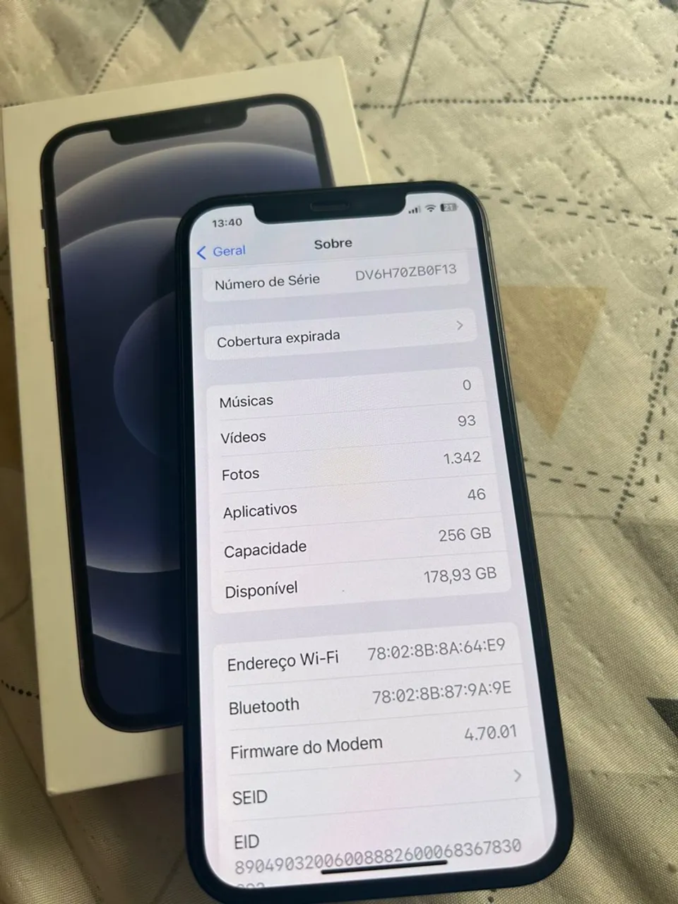 iPhone 12 256 caixa e nota