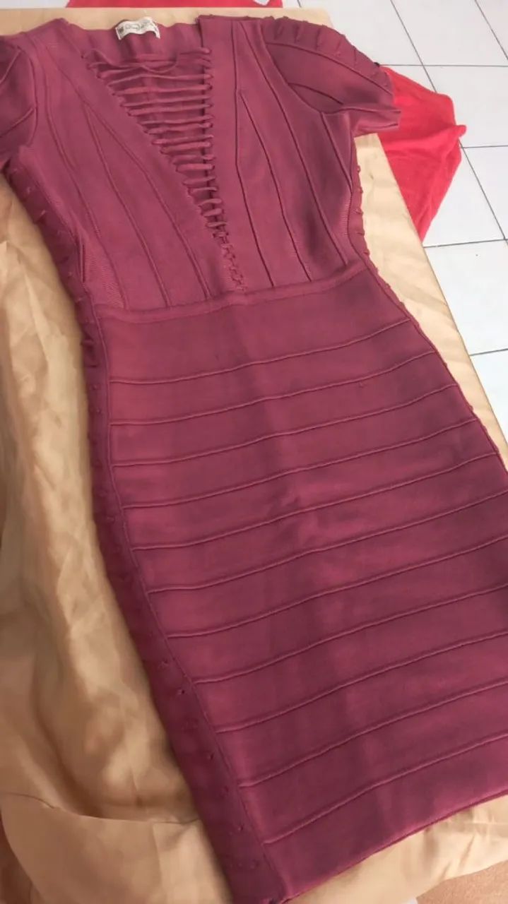 Vestido Modelador Vinho - Lindo e Confortável! - Foto 2
