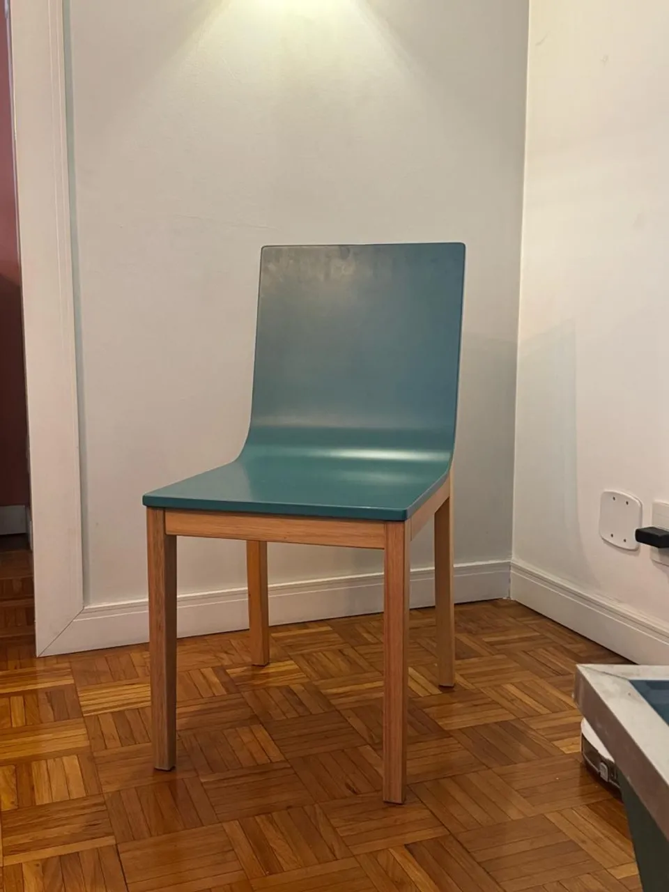 Kit 4 Cadeiras Moderna em Madeira Azul