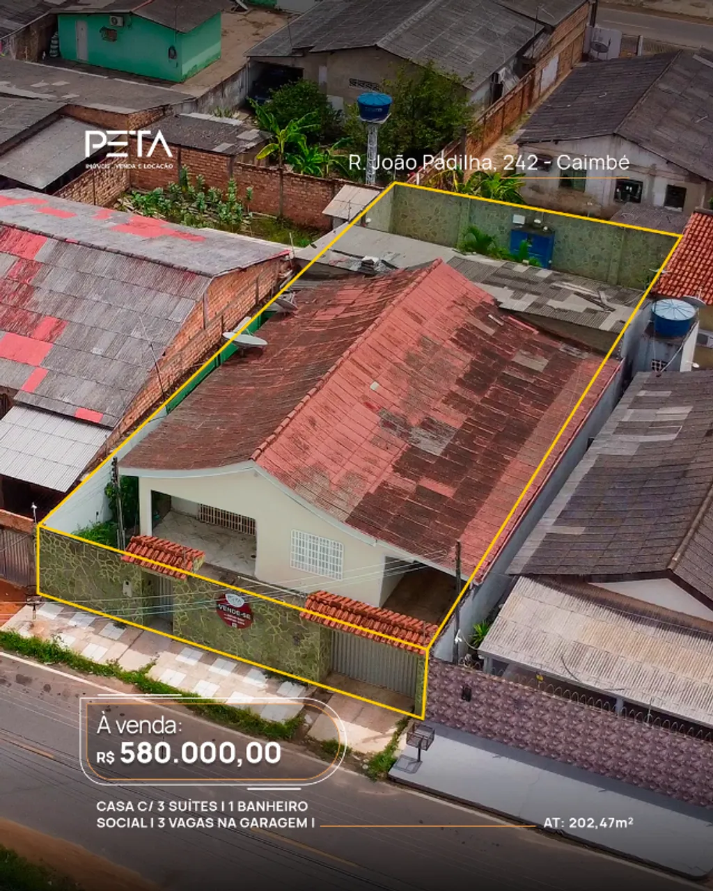Casa com 03 suítes localizada no bairro Caimbé - Boa Vista/RR