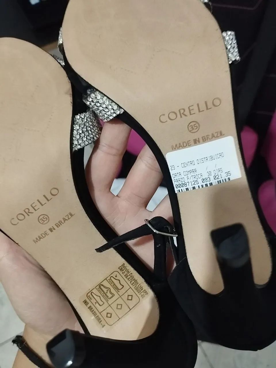 Sandálias Corello Preta com Strass - Foto 3