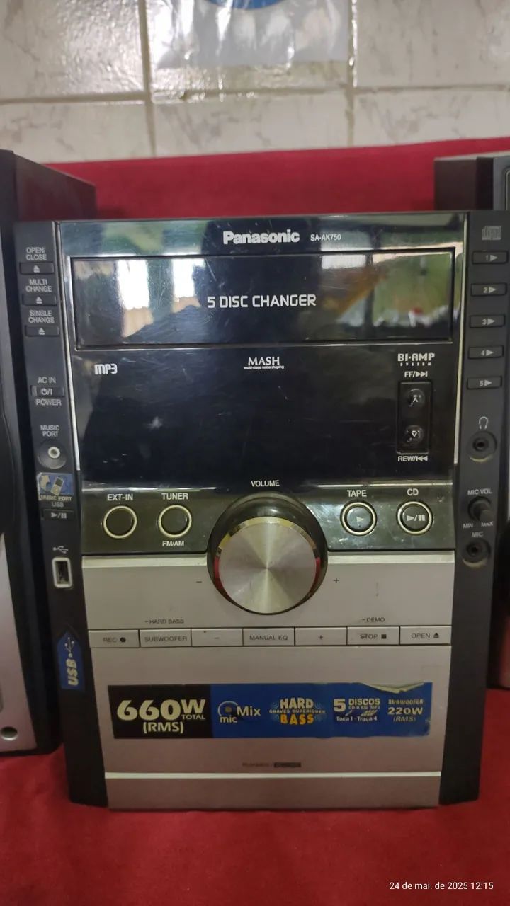 SUPER POTENTE - 600 RMS - OU 6600 PMPO -Mini System Panasonic SA