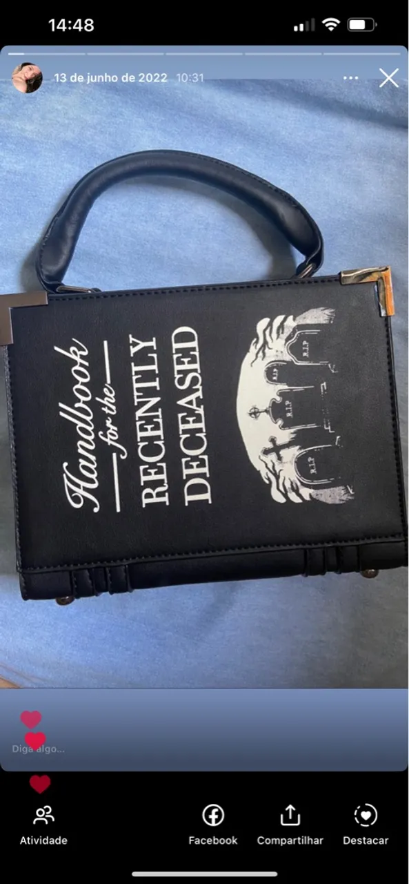 Bolsa gótica,formato livro nunca usada