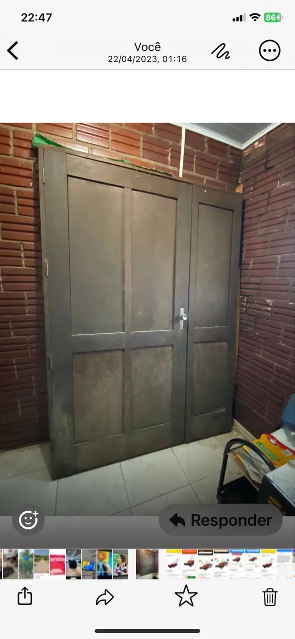 Porta de madeira Imbuia maciça 