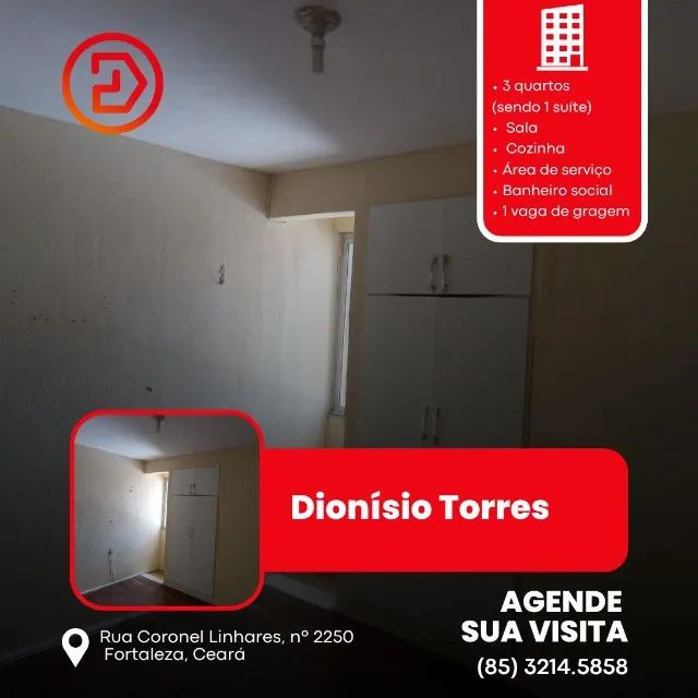 Apartamento para aluguel, 3 quartos (sendo 1 suíte), 1 vaga, Dionísio Torres - Fortaleza/C - Foto 9
