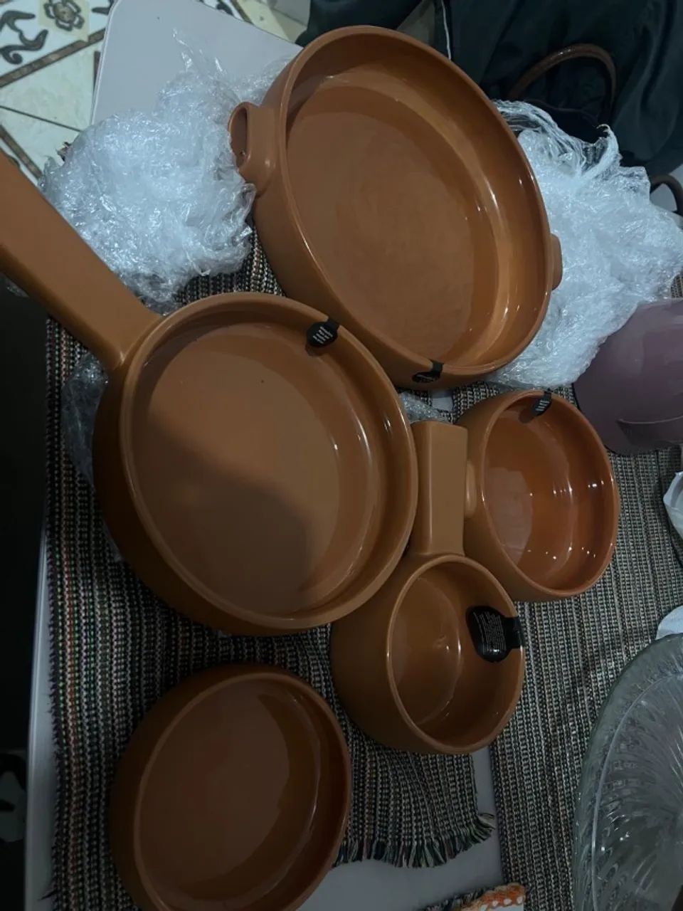 Jogo panela cerâmica atmosfera 5pcs novas .  - Foto 4