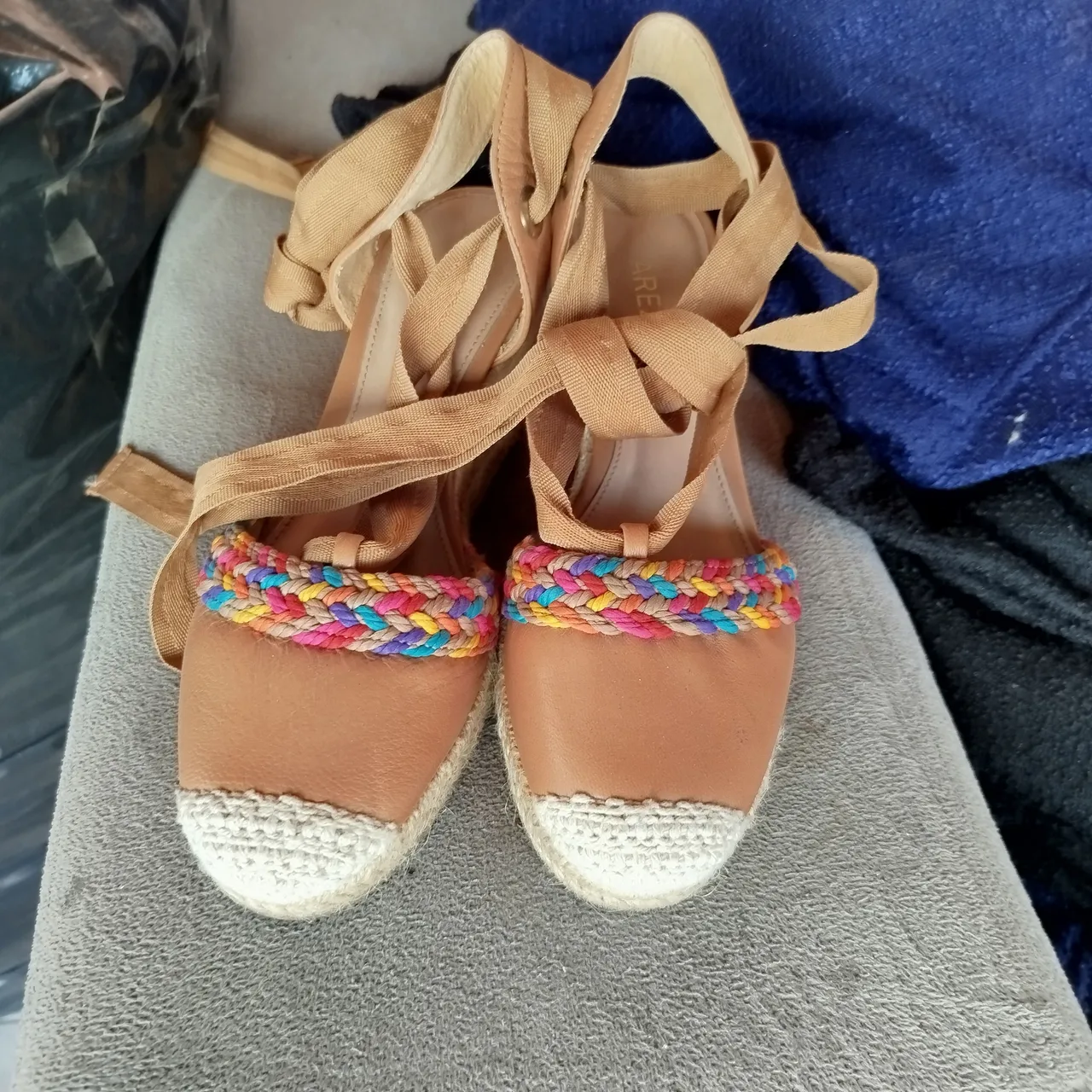 Sandália Espadrille Colorida com Amarração
