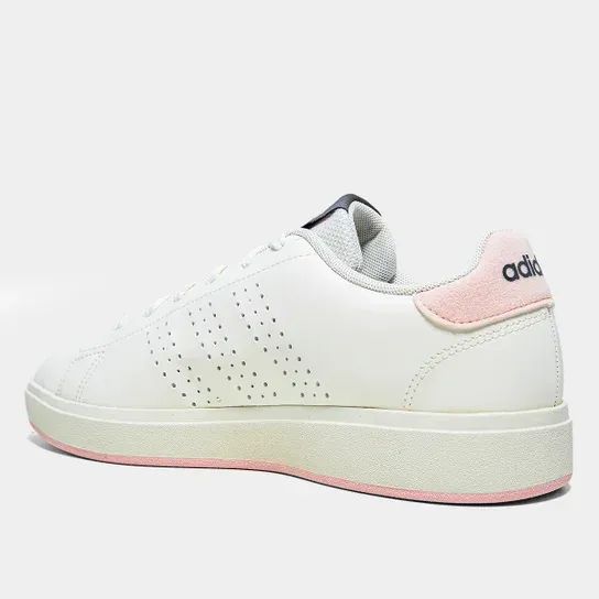 Tênis Adidas Advantage Base 2.0 Feminino - Bege+Rosa - Foto 3