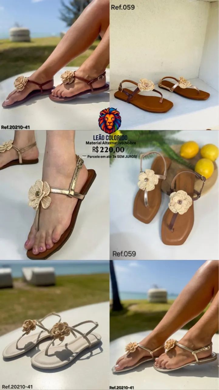 Sandália rasteira variadas calçados feminino  - Foto 6