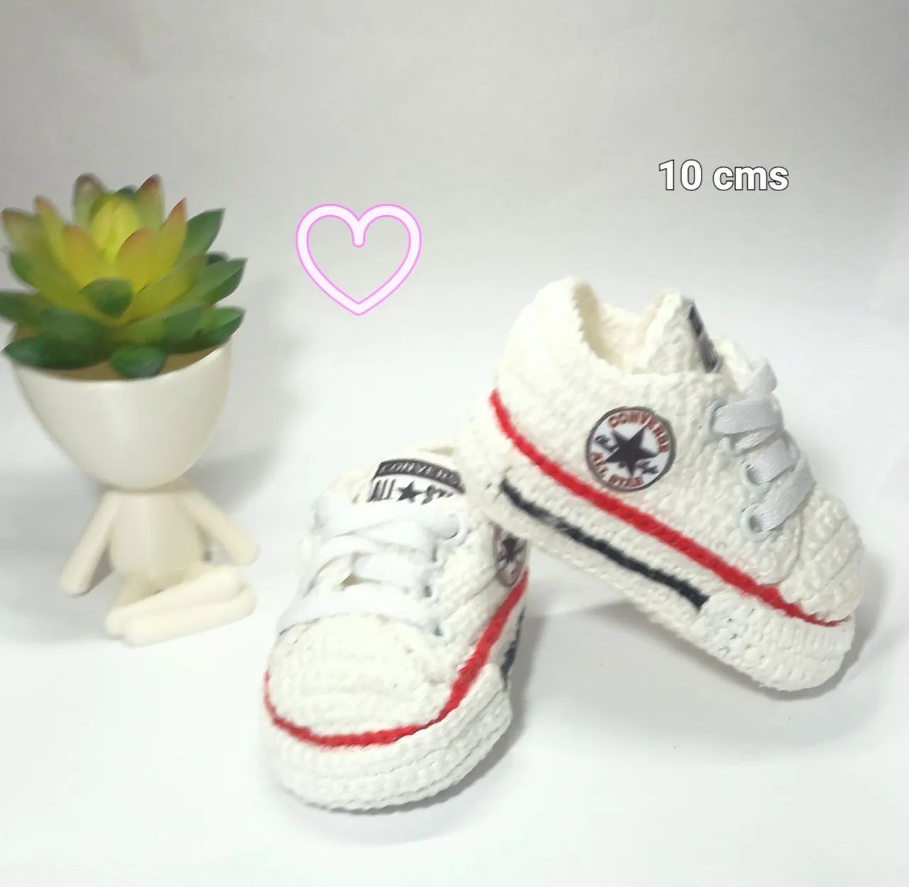 Tênis Converse Crochê Bebê 10 cm - Foto 2