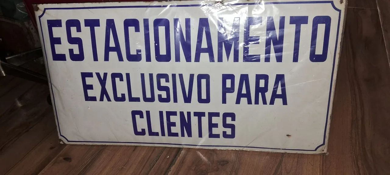 Rara Placa Esmaltada Placa Estacionamento Exclusivo para Clientes