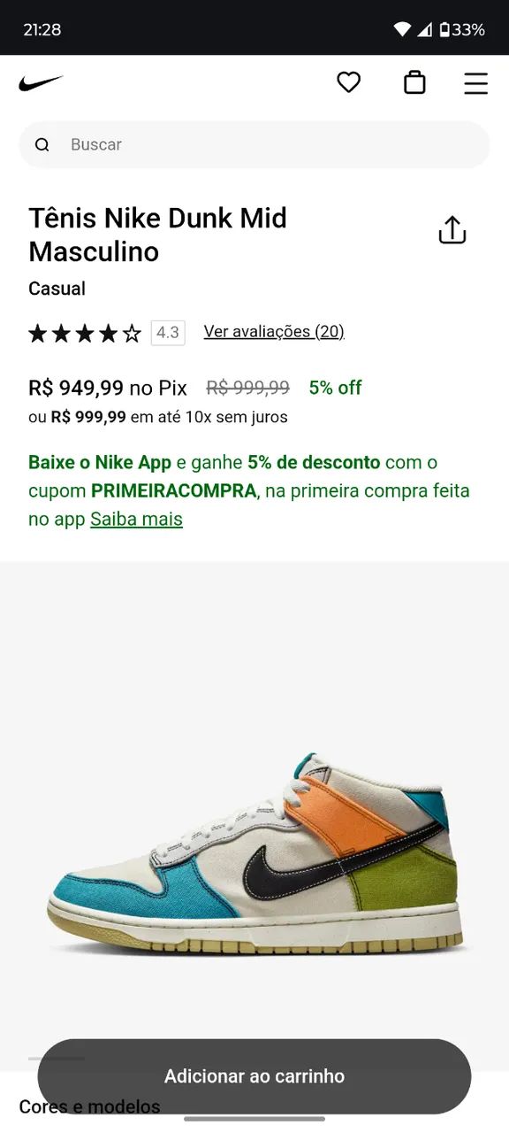 Tênis Nike dunk mid pale ivory - Foto 3