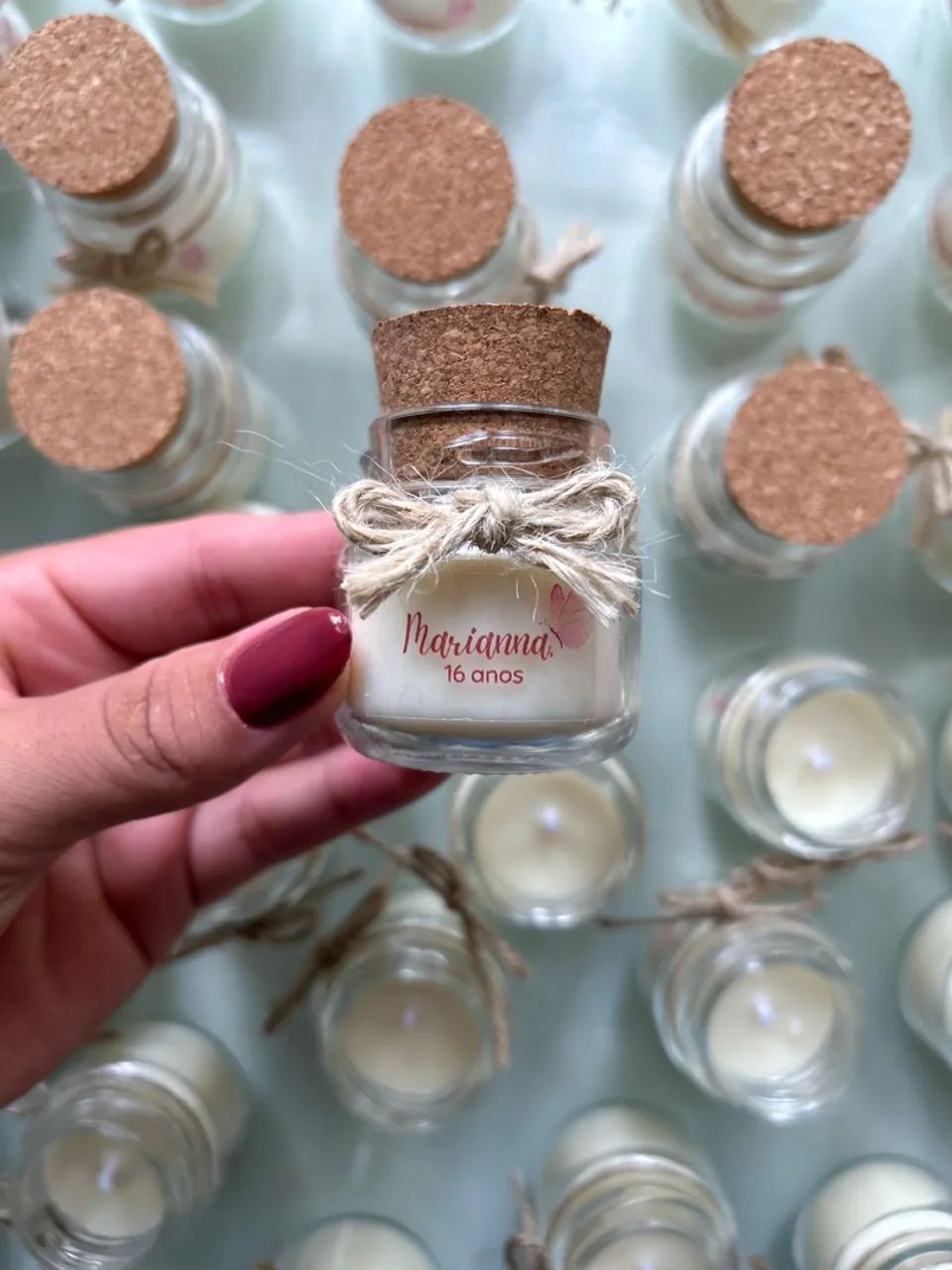 Lembrancinha personalizada vela aromática casamento aniversário batizados  - Foto 3