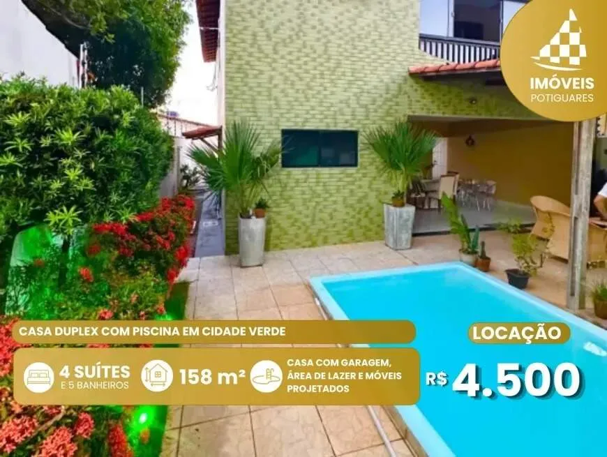 Casa para aluguel, 4 quartos, 4 suítes, 1 vaga, Nova Parnamirim - Parnamirim/RN