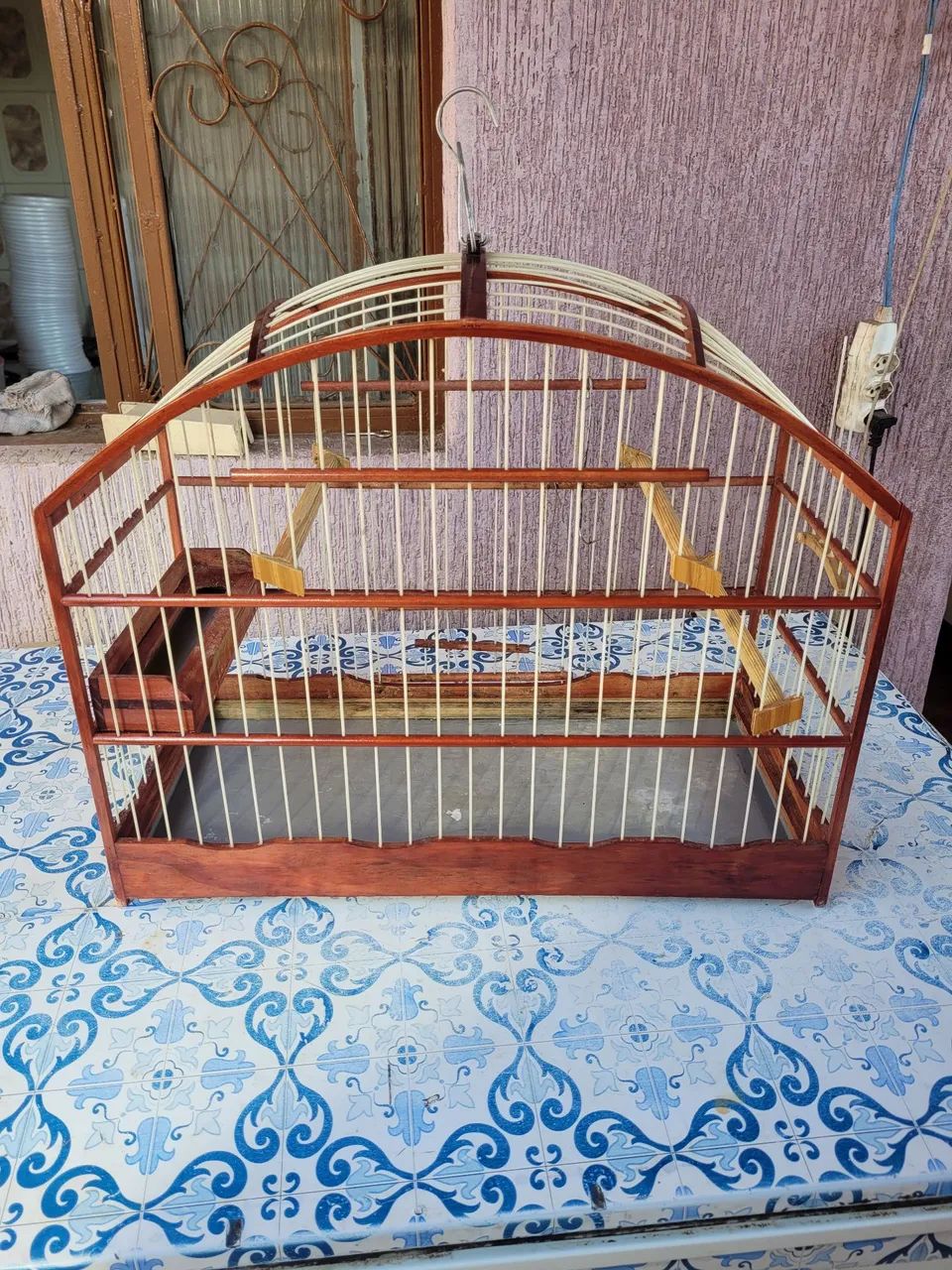 Gaiola de madeira para pássaros - Foto 3