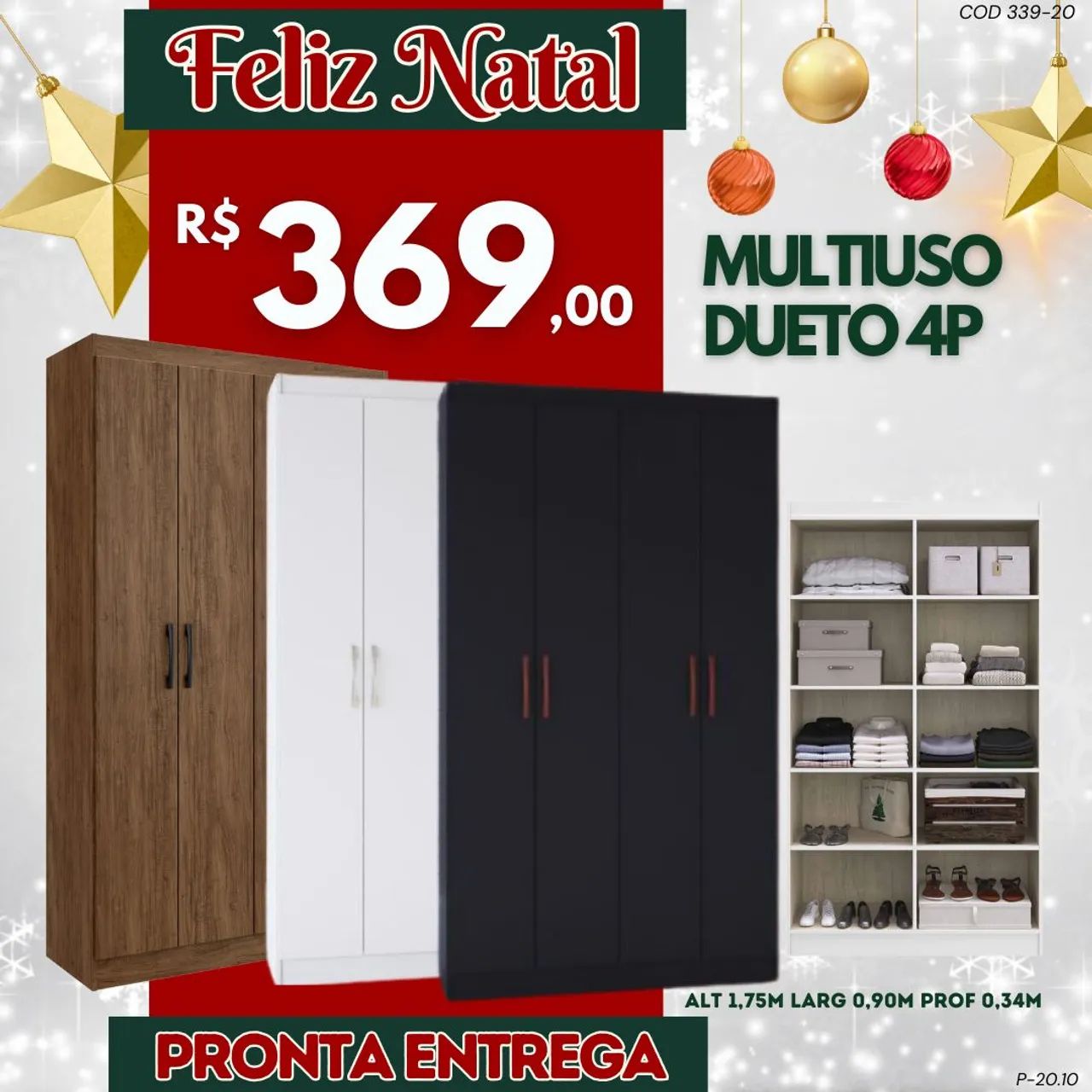 Armário multiuso duplo 4 portas