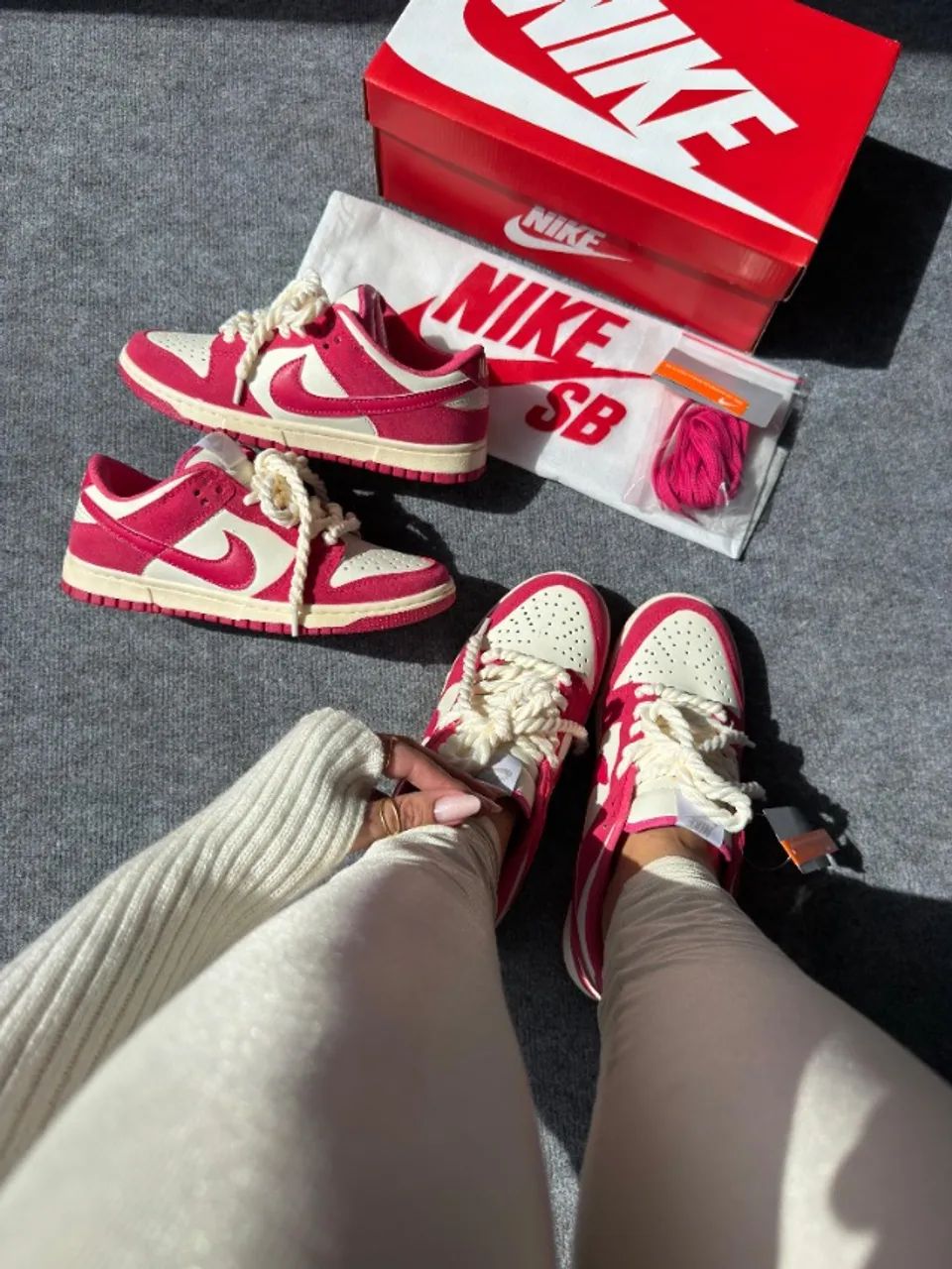 Nike Sb Dunk low Rosa/Creme Feminino - Foto 6