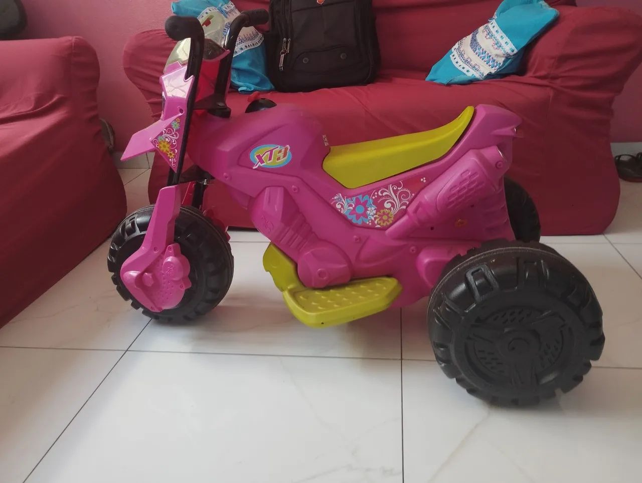 Mini Moto Elétrica Infantil Rosa - Foto 2