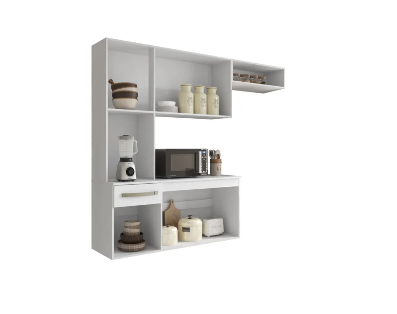 Cozinha Belíssima Suspensa com Pintura UV e Gaveta com Corrediça Metálica - Foto 3