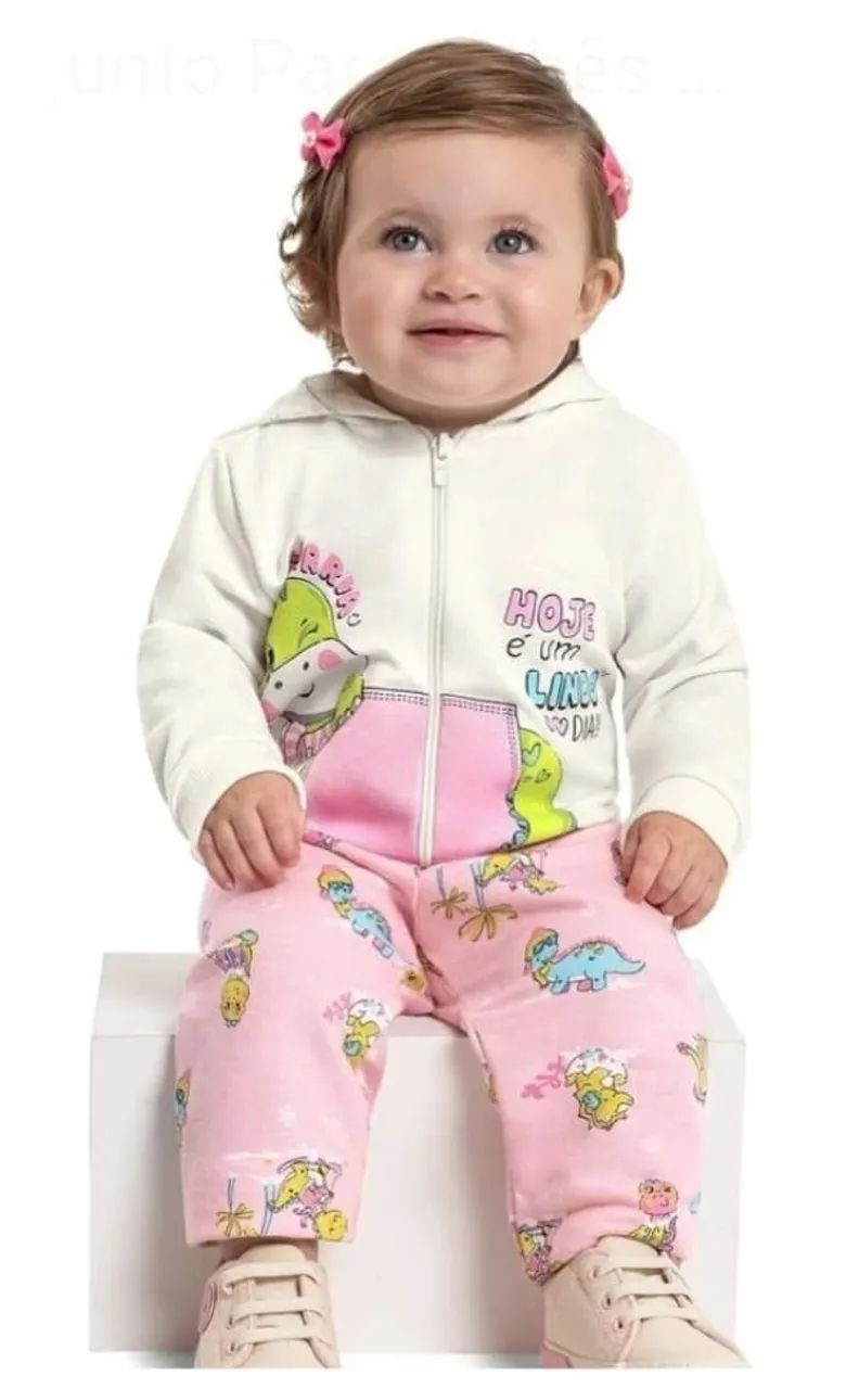 Conjunto Infantil Bebê Bee Loop Moletom Tam G | Confortável