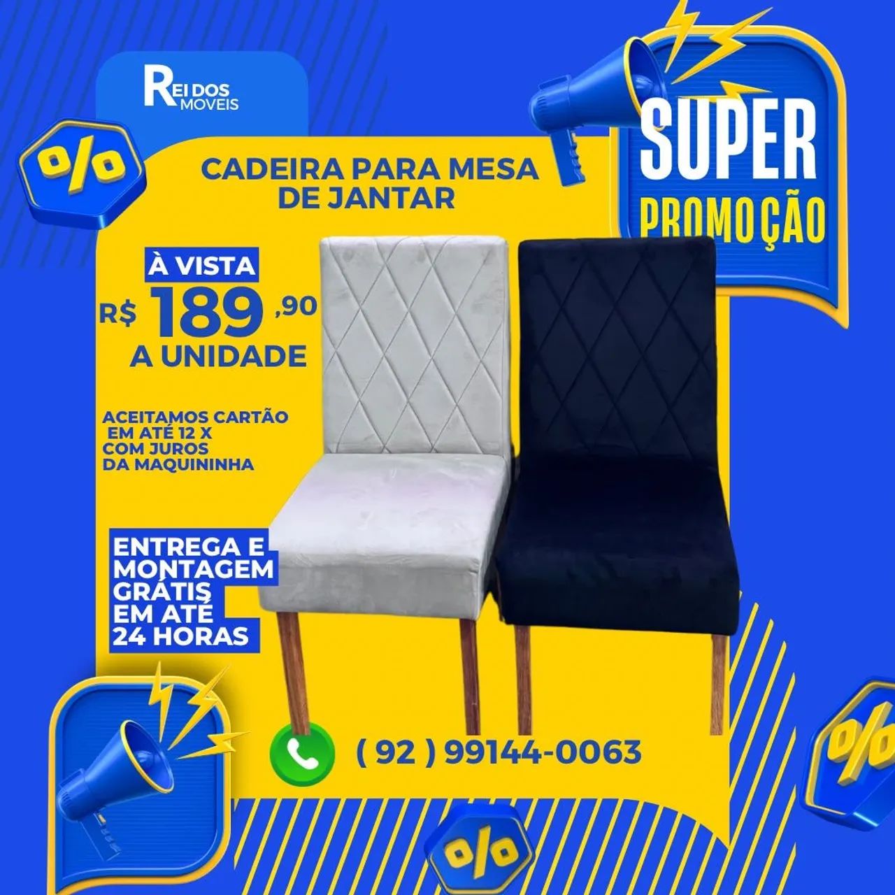 Cadeira para mesa de jantar com pés de madeira 