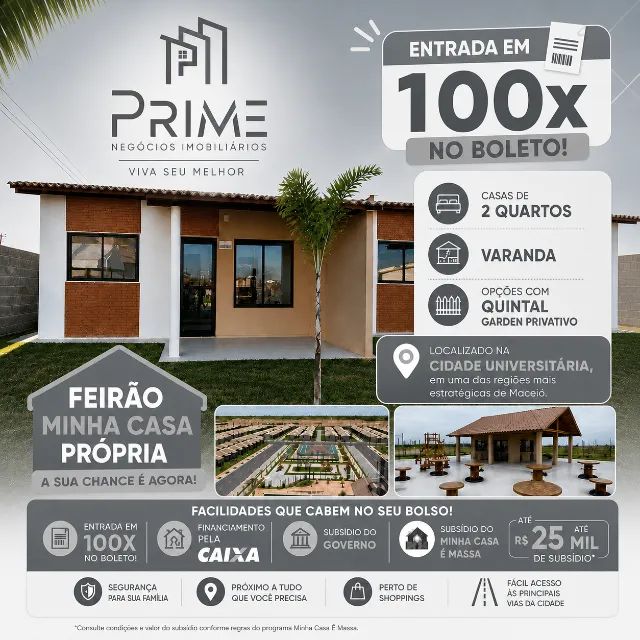 3 opções de plantas ,com e sem garagem e com quintal grande