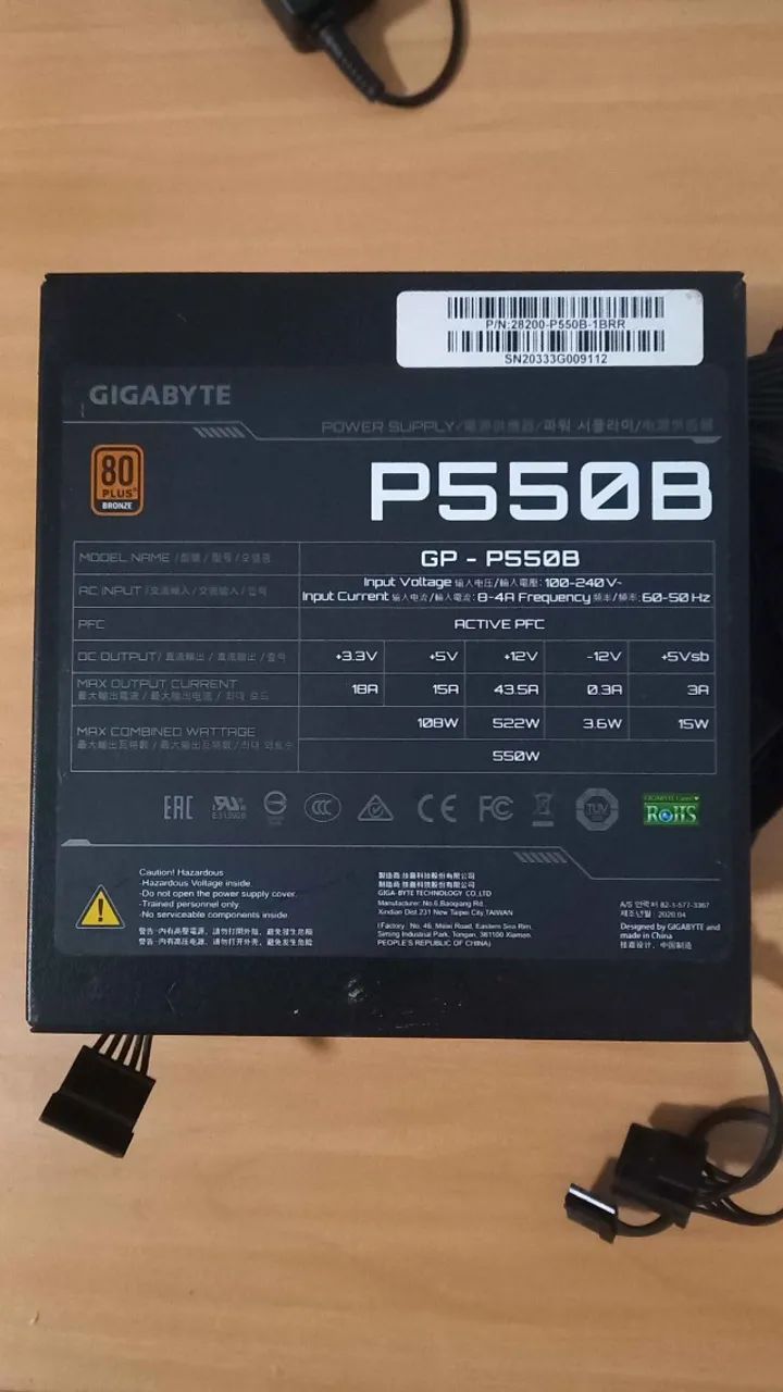 Fonte Gigabyte 550W 80 Plus Bronze - Foto 2