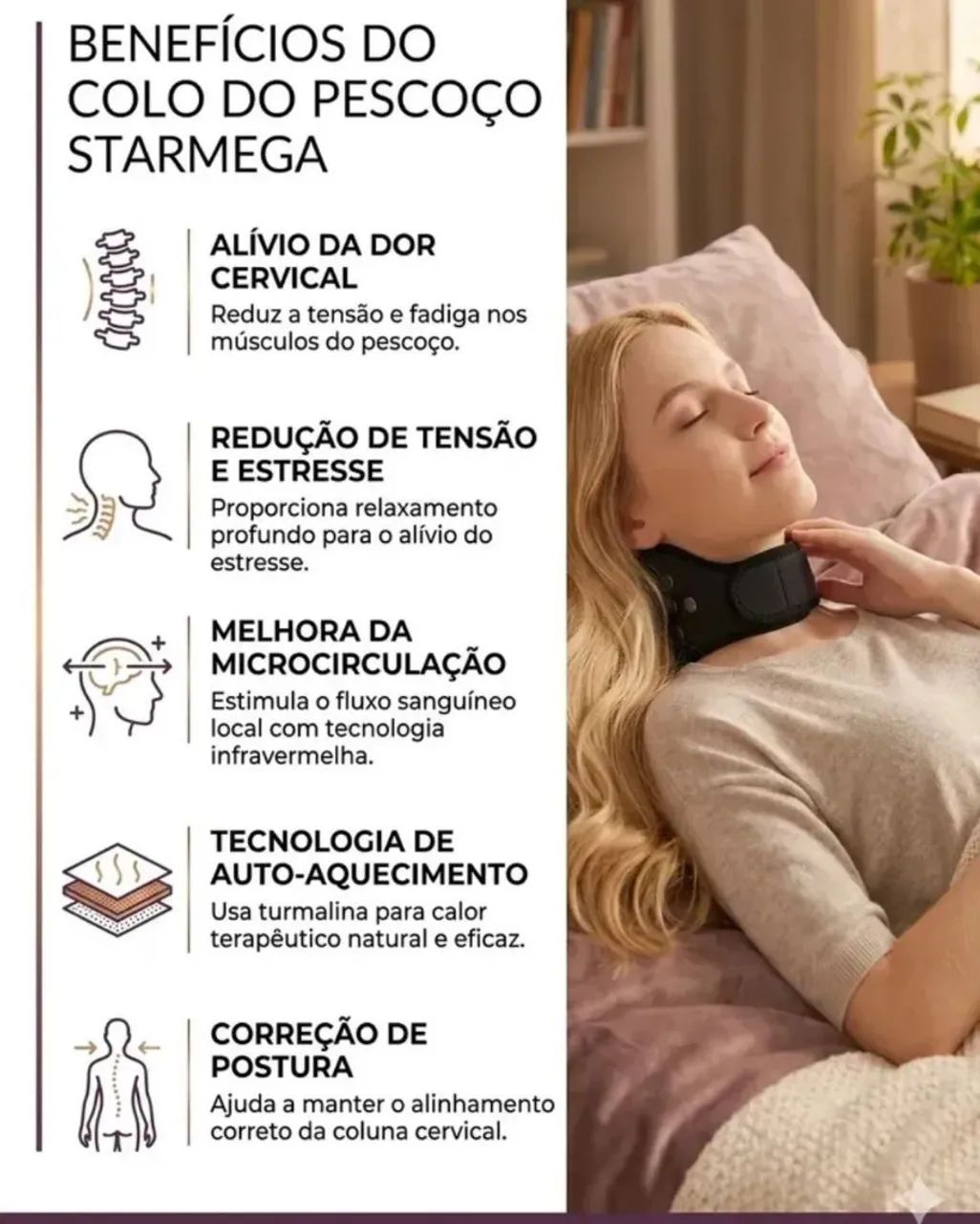 Faixa Cervical Magnética com Turmalina - Foto 5