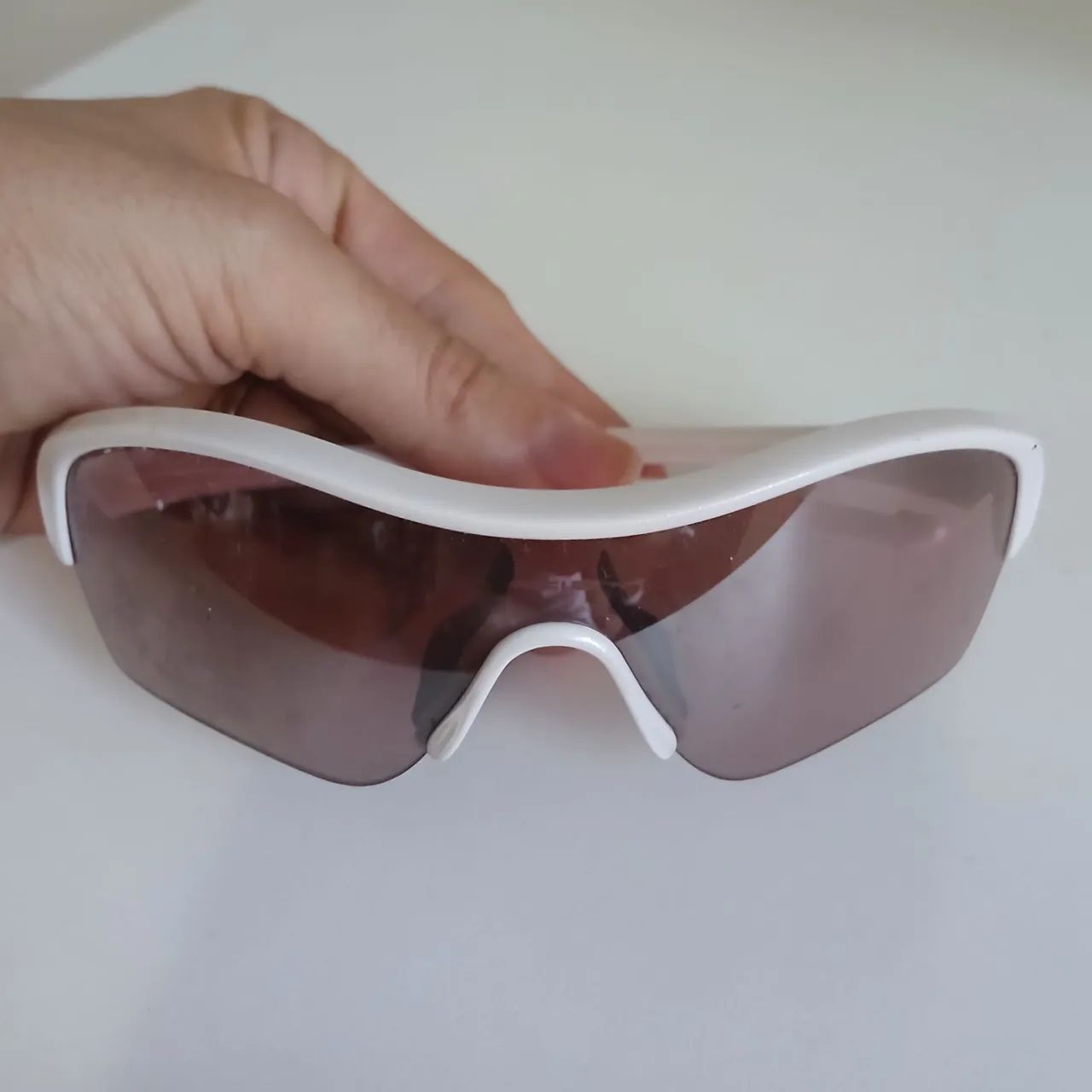 Óculos de Sol Oakley Branco Unissex Corrida Run Trainning Esporte Endure Enduro  - Foto 4