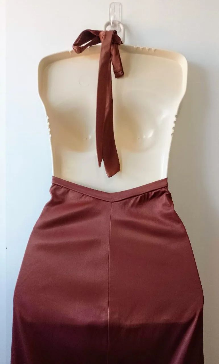 Vestido longo marrom G - Foto 3
