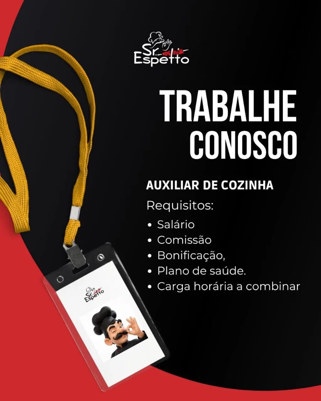 Vaga auxiliar de cozinha