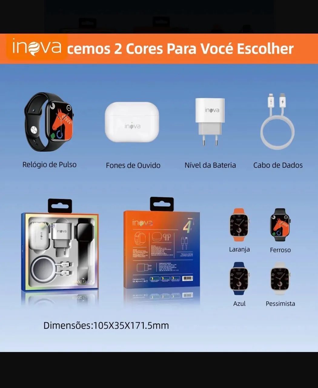 Kit perfeito Smartwatch + fone  - Foto 5