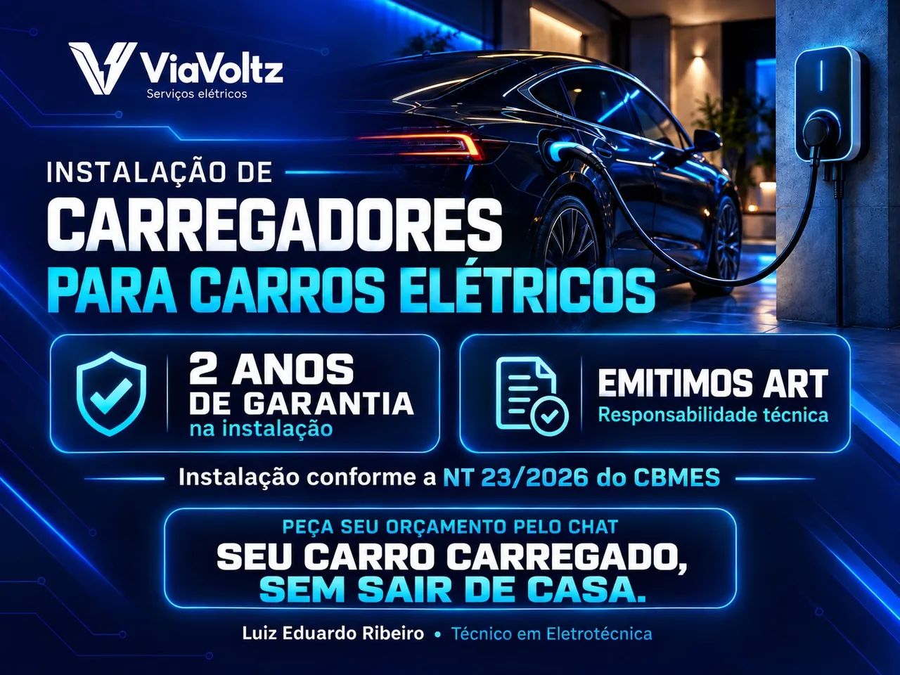 Instalação de Wallbox com ART e 2 Anos de Garantia