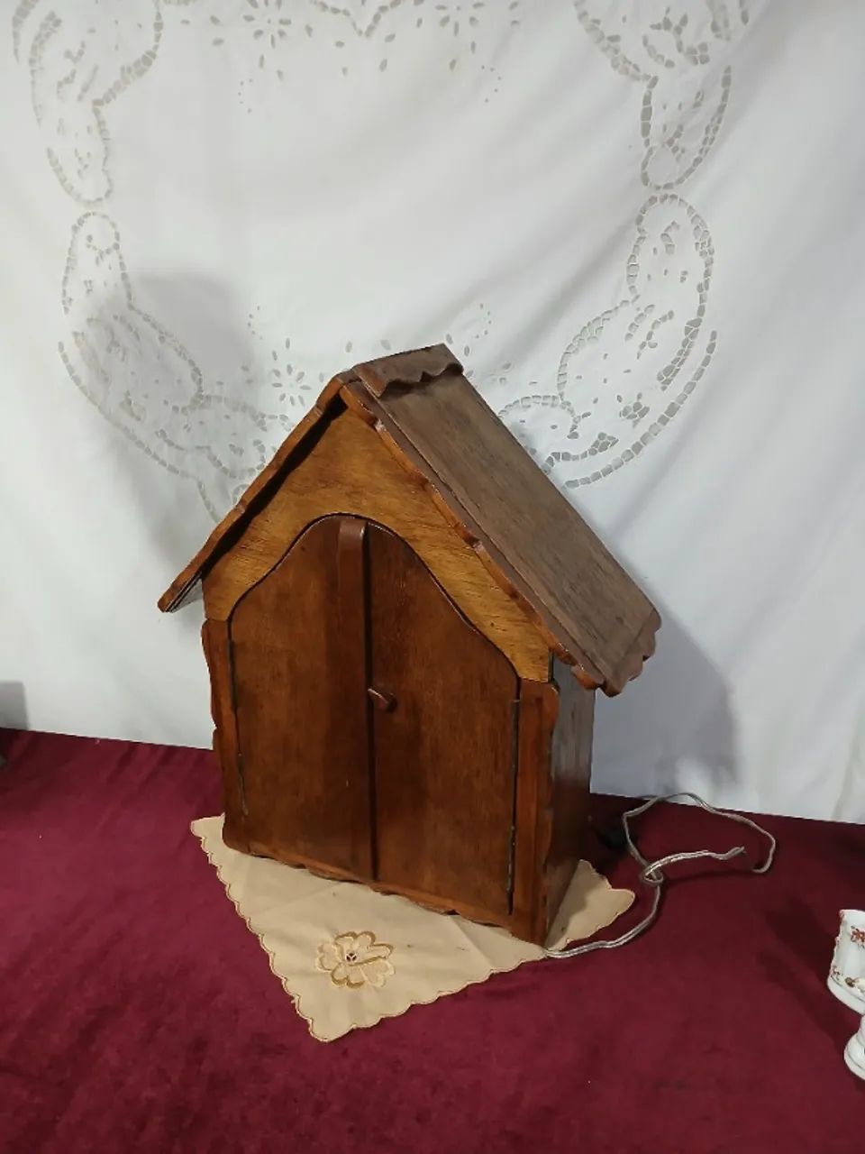 Oratorio Capela De Madeira Com Luz Interna  - Foto 4