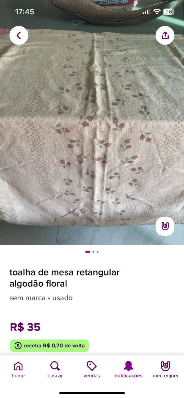 Toalha de mesa 100% algodão 2,40 x 1,30 - Foto 2