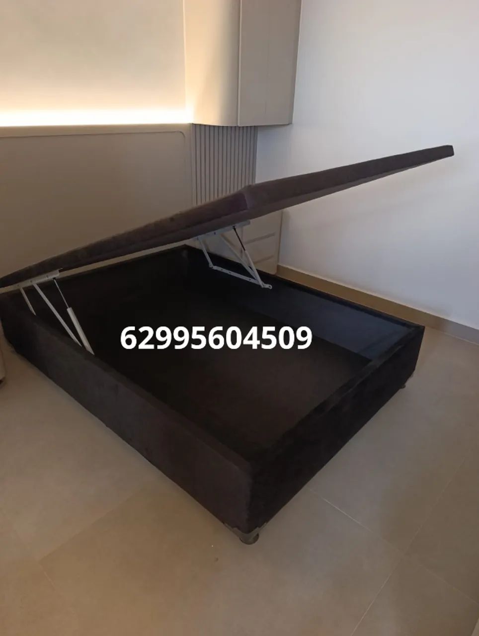 Cama box Baú Casal inteiro feito na madeira 