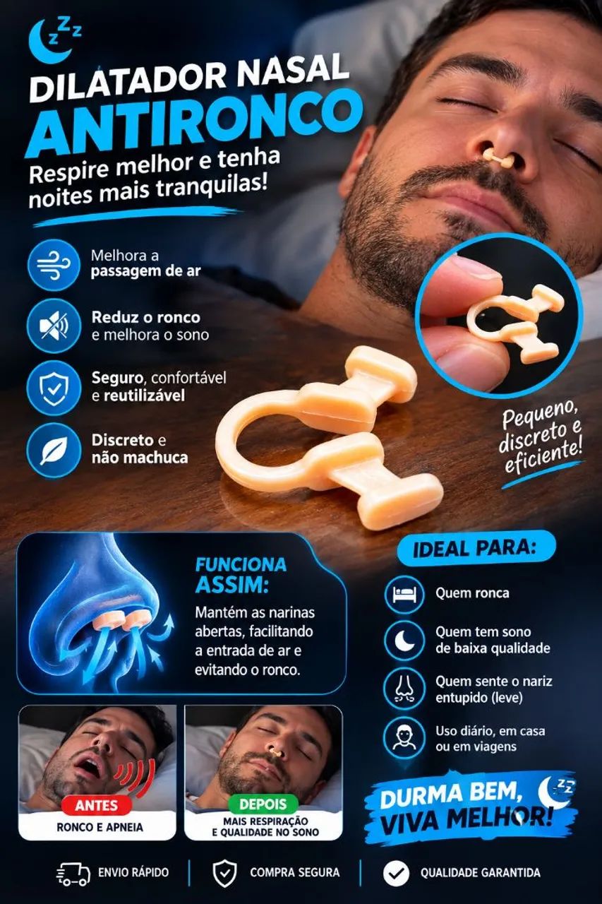 Dilatador nasal anti-ronco 