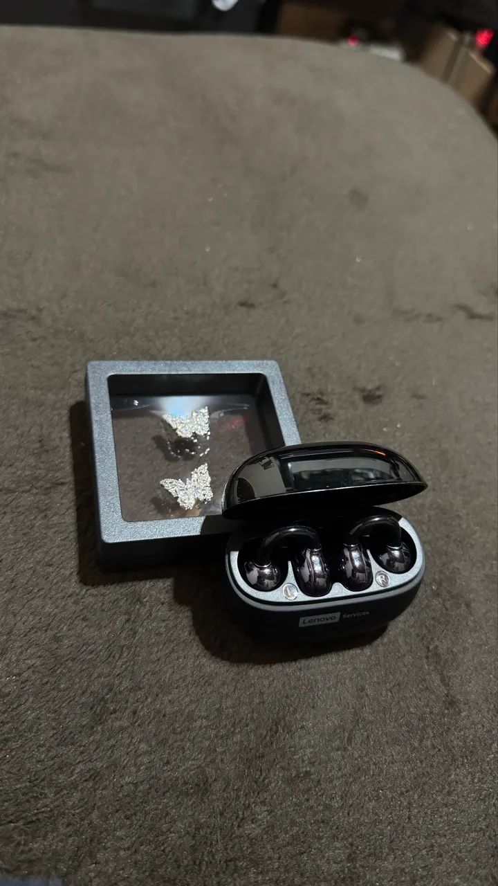 Fone de ouvido bluetooth Lenovo LE302 com brincos clip on