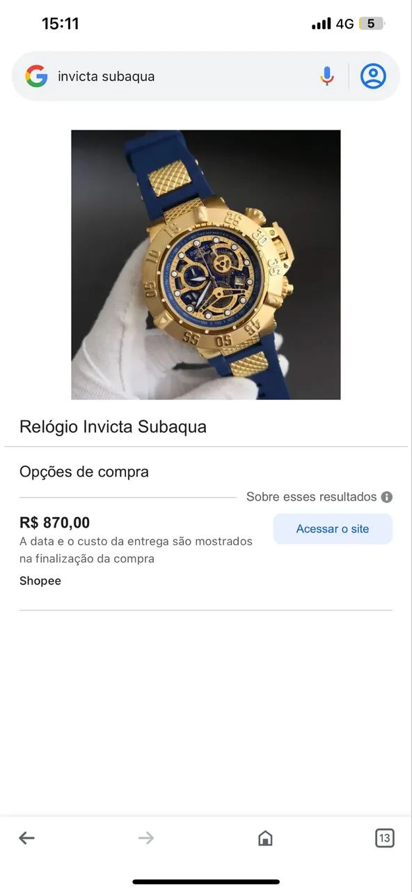 Relógio Invicta Subaqua - ORIGINAL!