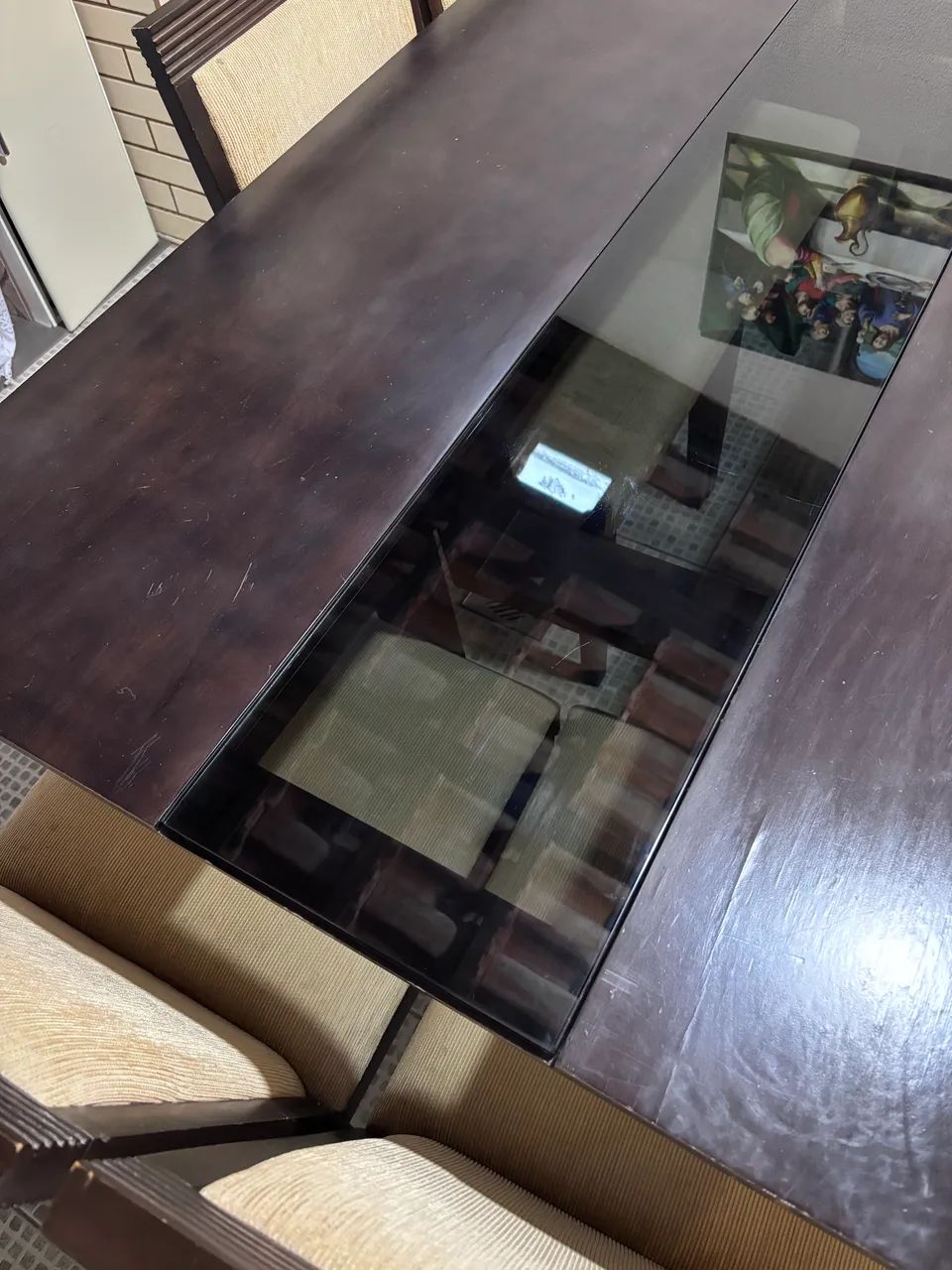 Mesa madeira com 8 cadeiras  - Foto 2