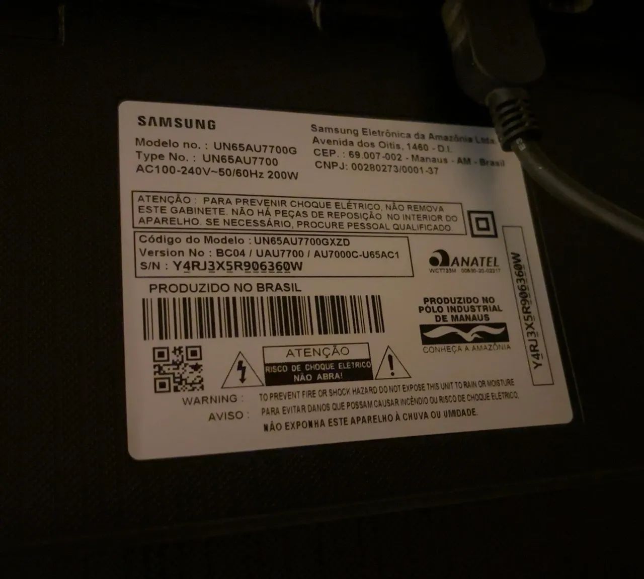 Dano no display -  Smart TV Samsung 65 polegadas Crystal UHD 4K - Foto 3
