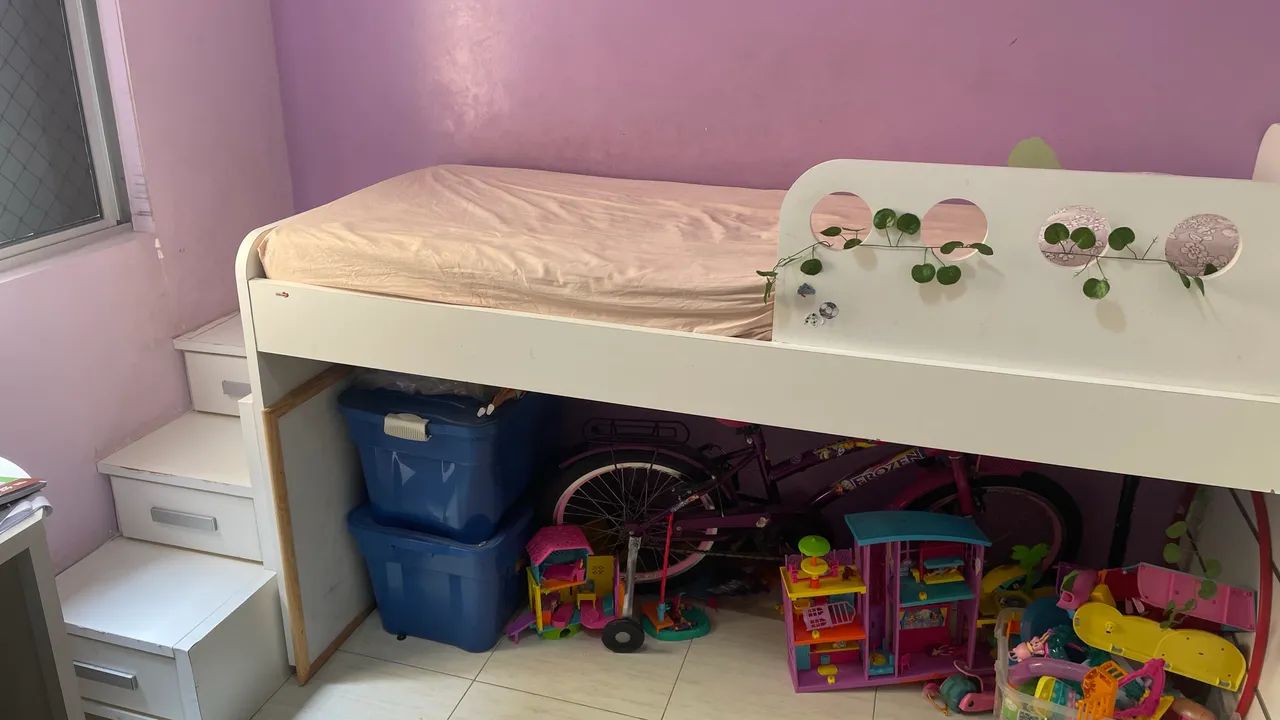 Cama móvel suspensa e infantil (madeira) - Foto 3