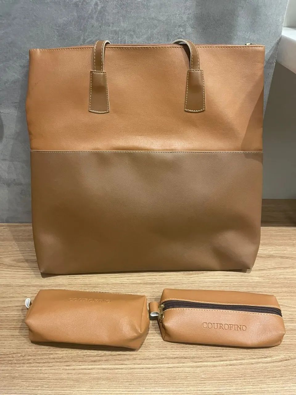 Conjunto de bolsa de couro sintético feminina - Foto 2
